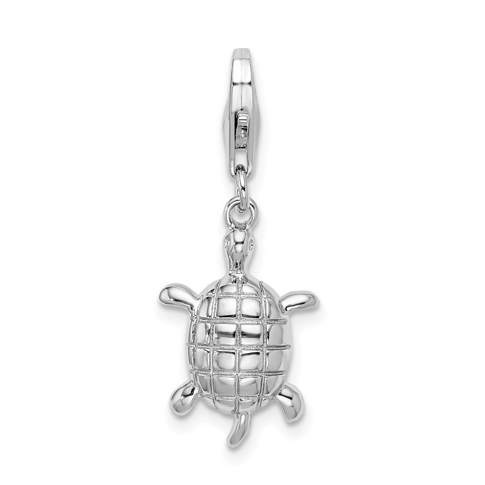 925 Sterling Silver Turtle Bracelet Charm Fancy Lobster Clasp